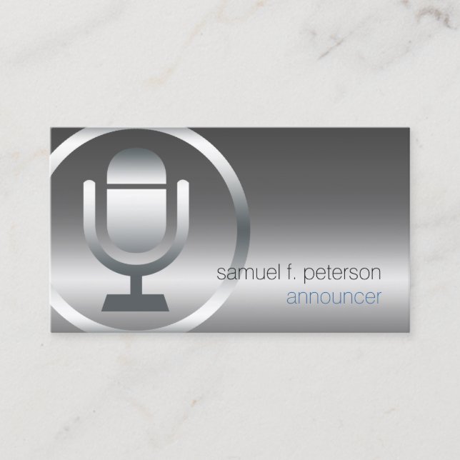 Carte De Visite Annonceur Chrome Microphone Icon Entertainment (Devant)