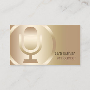 Carte De Visite Annonceur Gold Microphone Icon Entertainment