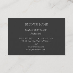 Carte de visite anthracite avec écriture grise