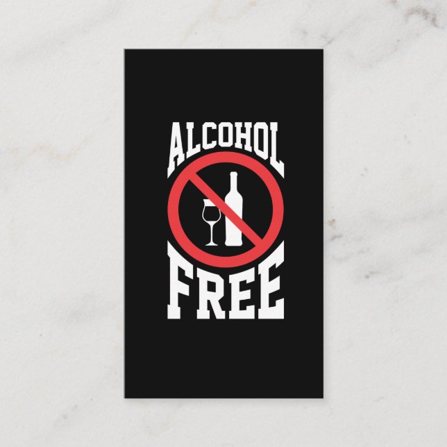 Carte De Visite Anti Alcoholhol Free Sober non buveur (Devant)