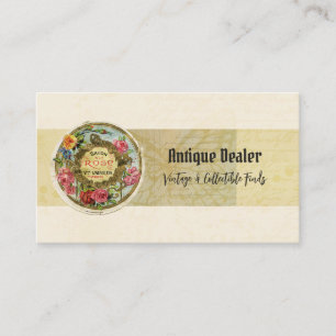 Carte De Visite Antiquaire Vintage Rose