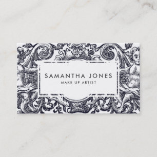 Carte De Visite Antique Angel Cherub Maquillage Artiste