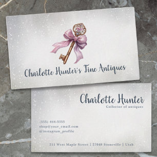 Carte De Visite Antique boutique, élégant vintage laiton clé rose 