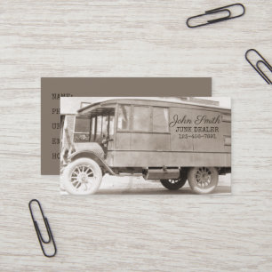 Carte De Visite Antique Camion Sepia Junk Concessionnaire Arrière 