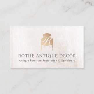 Carte De Visite Antique Chaise Française Gold Monogramme Logo