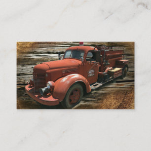 Carte De Visite Antique Fire Truck Vintage Fire