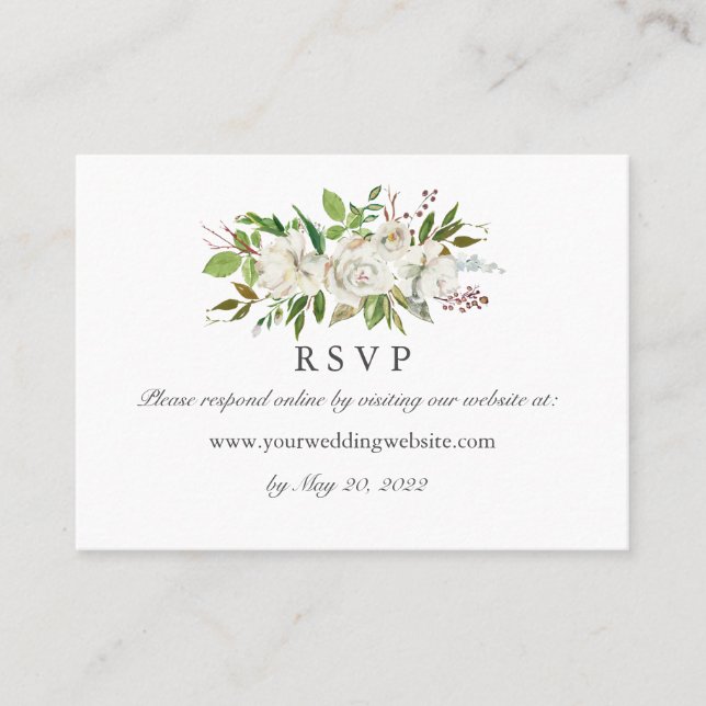 Carte De Visite Antique Garden Wedding RSVP Site en ligne (Devant)