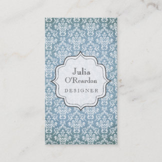 Carte de visite antique grunge bleu de concepteur