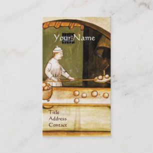 CARTE DE VISITE ANTIQUE OVEN BAKER, BAKERY PAIN SHOP MONOGRAMME