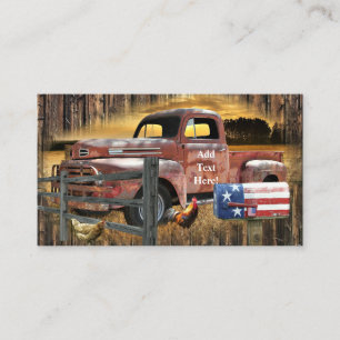 Carte De Visite Antique Red Truck Vintage Red Truck Farm Truck Bus