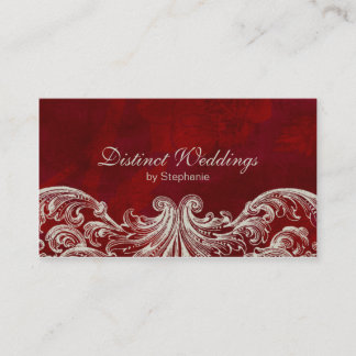 carte de visite Antique Rose Wedding planner Rouge