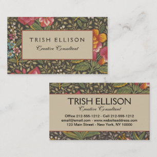 Carte De Visite Antique Toile de Jouy 1800 Branches florales