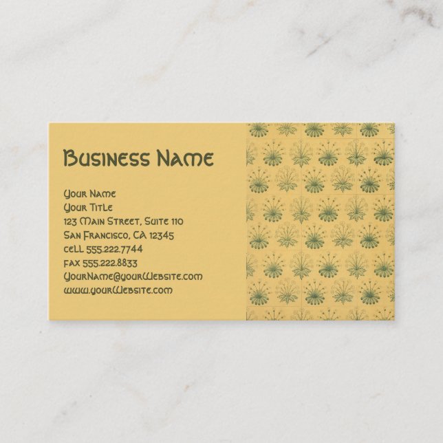 Carte De Visite Antique Victorienne William Morris Fleurs Floral (Devant)