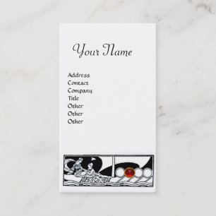 Carte De Visite ANTIQUE Voyage en mer, Rouge rubis noir blanc