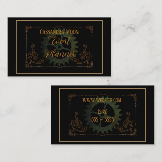 Carte De Visite Antiquité Vintage Steampunk (Devant / Derrière)