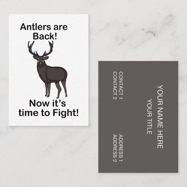 Carte De Visite Antlers Are Back Deer Quote Speed Dating Service (Devant / Derrière)