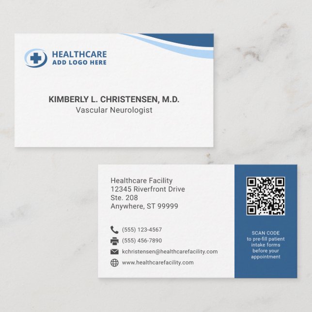 Carte De Visite Any Color Professional Medical Business Card (Devant / Derrière)