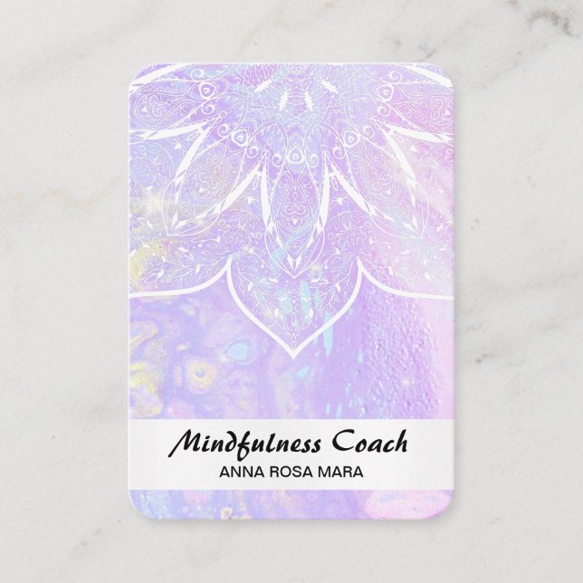 Carte De Visite *~* AP2 Pastel Code QR Abstrait Mandala Foil  (Devant)