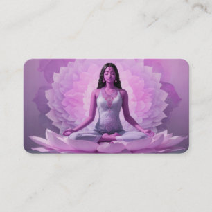 Carte De Visite *~* AP32 Lavender rose Lotus Femme QR Mandala