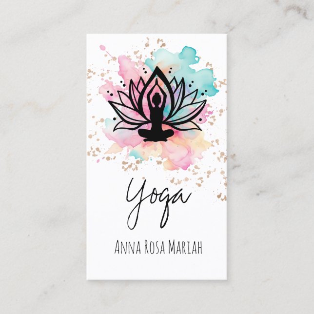 Carte De Visite *~* AP33 Yoga Rainbow Chakra Spiritual Lotus (Devant)