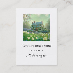Carte De Visite *~* AP49 Chalet Cabine rustique Fleurs de printemp