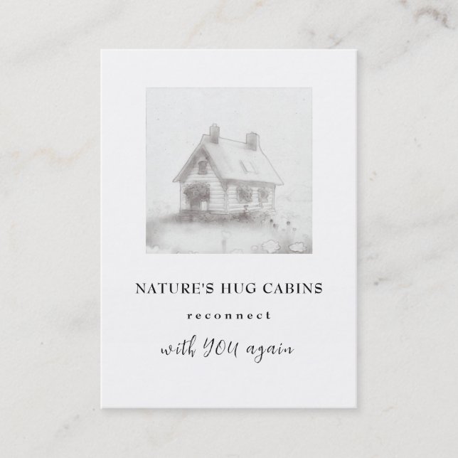 Carte De Visite *~* AP49 Rustic Cabine Cottage QR Enchanting (Devant)