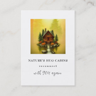 Carte De Visite *~* AP49 Rustique Cabine chalet QR LOGO Automne Go