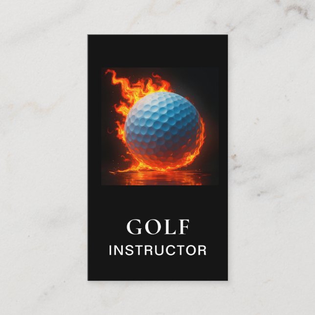 Carte De Visite *~*  AP94 QR Flames Fire  Hot  Bold Golf Ball  (Devant)