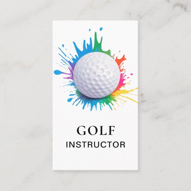 Carte De Visite *~*  AP94  QR Rainbow Splash Golf Ball  (Devant)