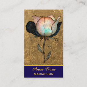 Carte De Visite *~* AP98 Élégante Fleur Or 12 Riche QR Floral