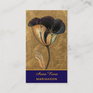 Carte De Visite *~* AP98 Élégante Fleur Or 15 Riche QR Floral