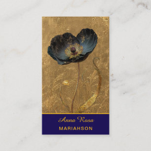 Carte De Visite *~* AP98 Élégante Fleur Or 27  Vintage  QR 