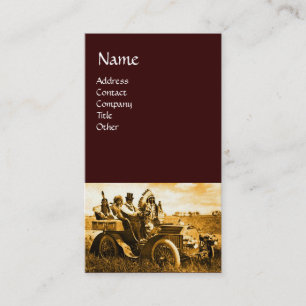 CARTE DE VISITE APACHES ET GERONIMO CONDUISANT UNE AUTOMOBILE