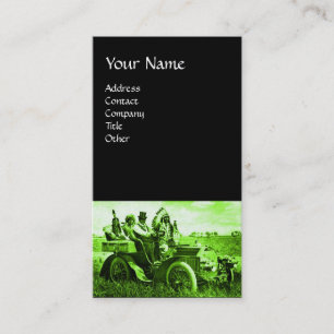 CARTE DE VISITE APACHES ET GERONIMO CONDUISANT UNE VOITURE À MOTEU