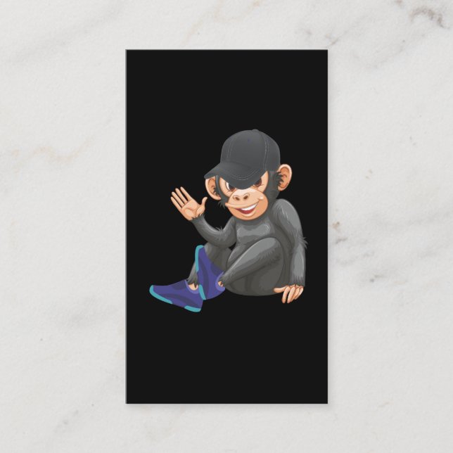 Carte De Visite Ape avec le singe Basket et Casquette de baseball (Devant)
