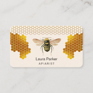 Carte De Visite Apiculteur de miel en nid d'abeille Apiculteur d'o