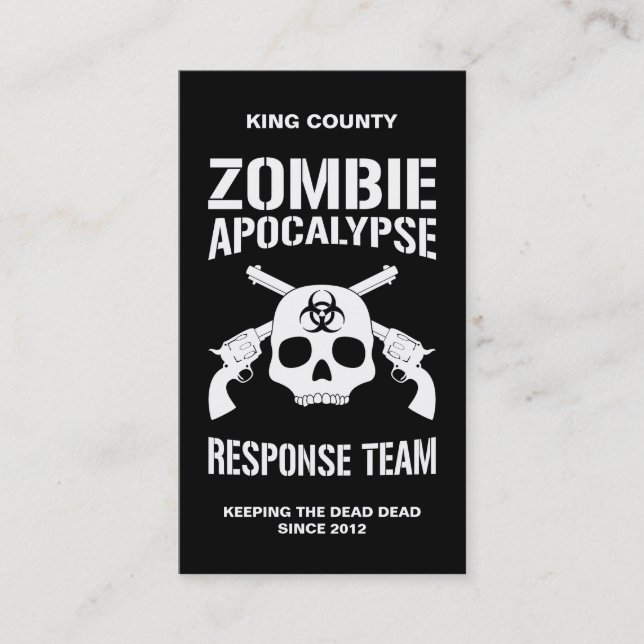 Carte De Visite Apocalypse de zombi (Devant)