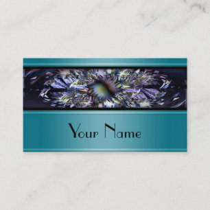 Carte De Visite Apophyse rectangles bleu fractal + votre texte