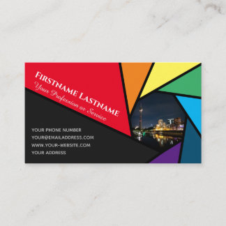 Carte De Visite Appareil photo couleurs arc-en-ciel pour rendez-vo