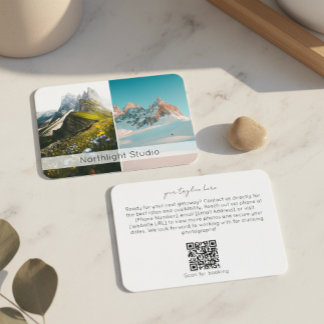 Carte De Visite Appareil photo moderne à deux objectifs avec code 