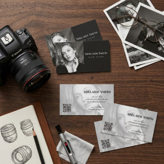 Carte De Visite Appareil photo Photographie noir et blanc avec pho