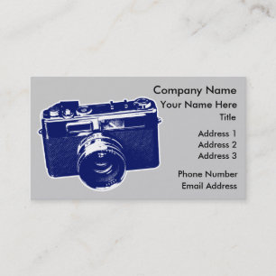 Carte De Visite Appareil photo Pop Art Bleu