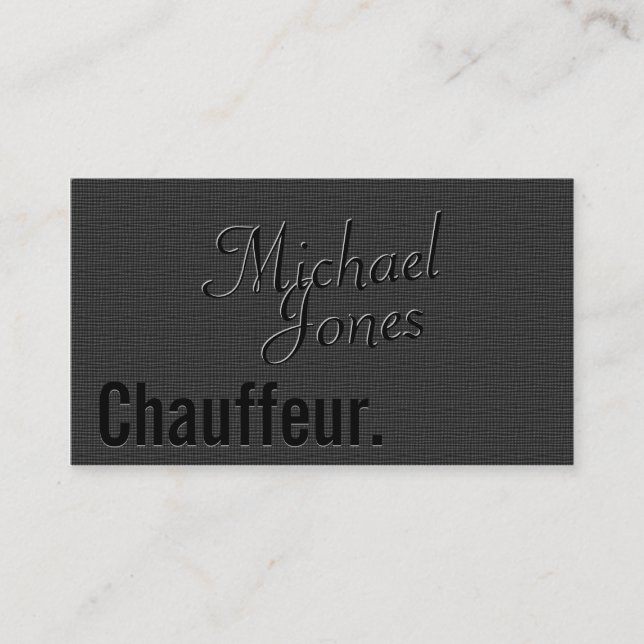 Carte De Visite Apparence de relief Chauffeur Entreprise (Devant)