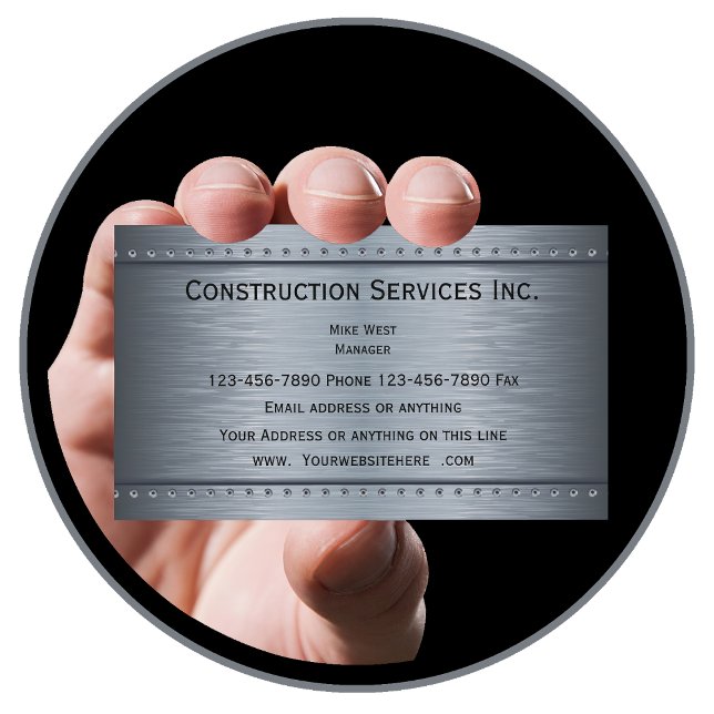 Carte De Visite Apparence métallique de construction (Créateur téléchargé)