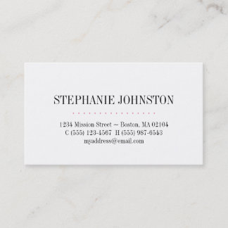 Carte De Visite Appel personnel simple haute mode rose rayures