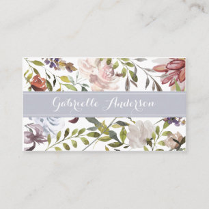 Carte De Visite Appeler botanique floral en pastel
