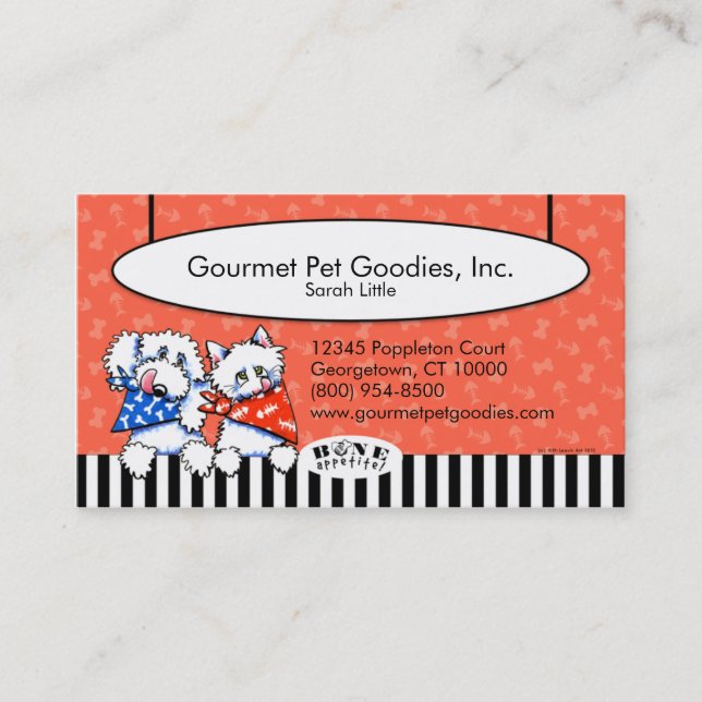 Carte De Visite Appetit d'os de chien de chat ! Aliments pour anim (Devant)