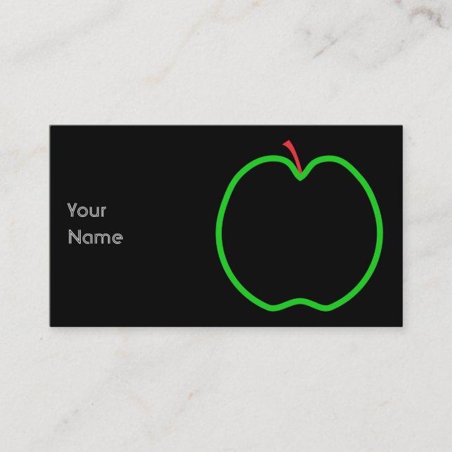 Carte De Visite Apple noir, rouge et vert conçoivent (Devant)
