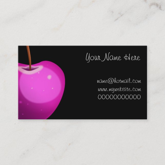 Carte De Visite Apple rose, votre nom ici, name@hotmail.comwww.. (Devant)
