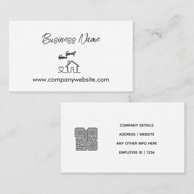 Carte De Visite Application minimale de remerciement client de bie (Devant / Derrière)